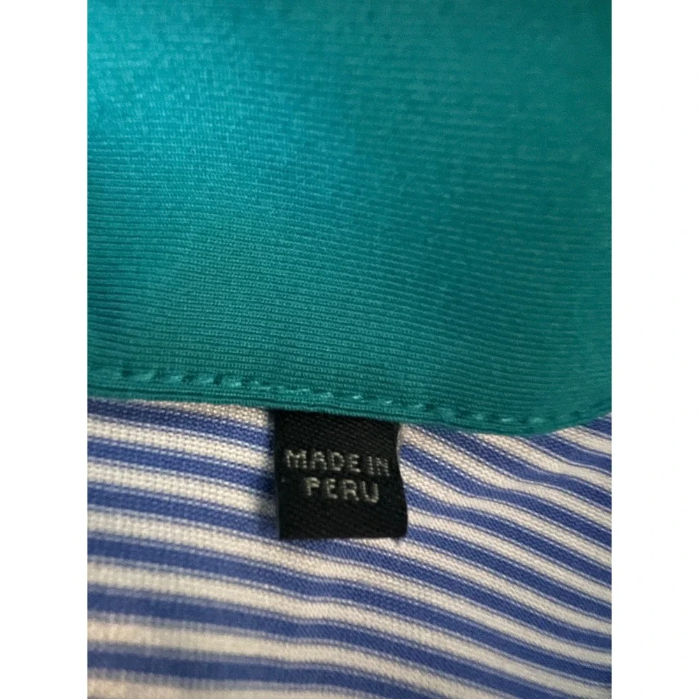 Greyson Clothiers Mens Blue Striped 1907 Tomahawk Golf Polo Shirt Size Large - Picture 7 of 7